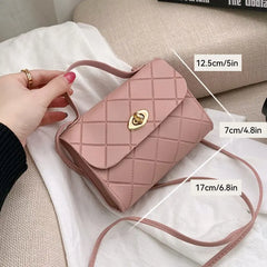 Solid Color Versatile Satchel Ringer Stripes Square Women Small Handbag Fashion