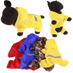 Pet Dog Rain Coat Cat Raincoat Outdoor Rainwear Hood Apparel Jumpsuit Puppy