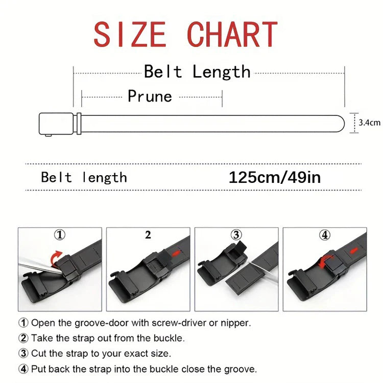Men's Belt With Automatic Metal Buckle , Outdoor Working Tactical Belt ,Toothless Automatic Buckle For sports canvas Belts