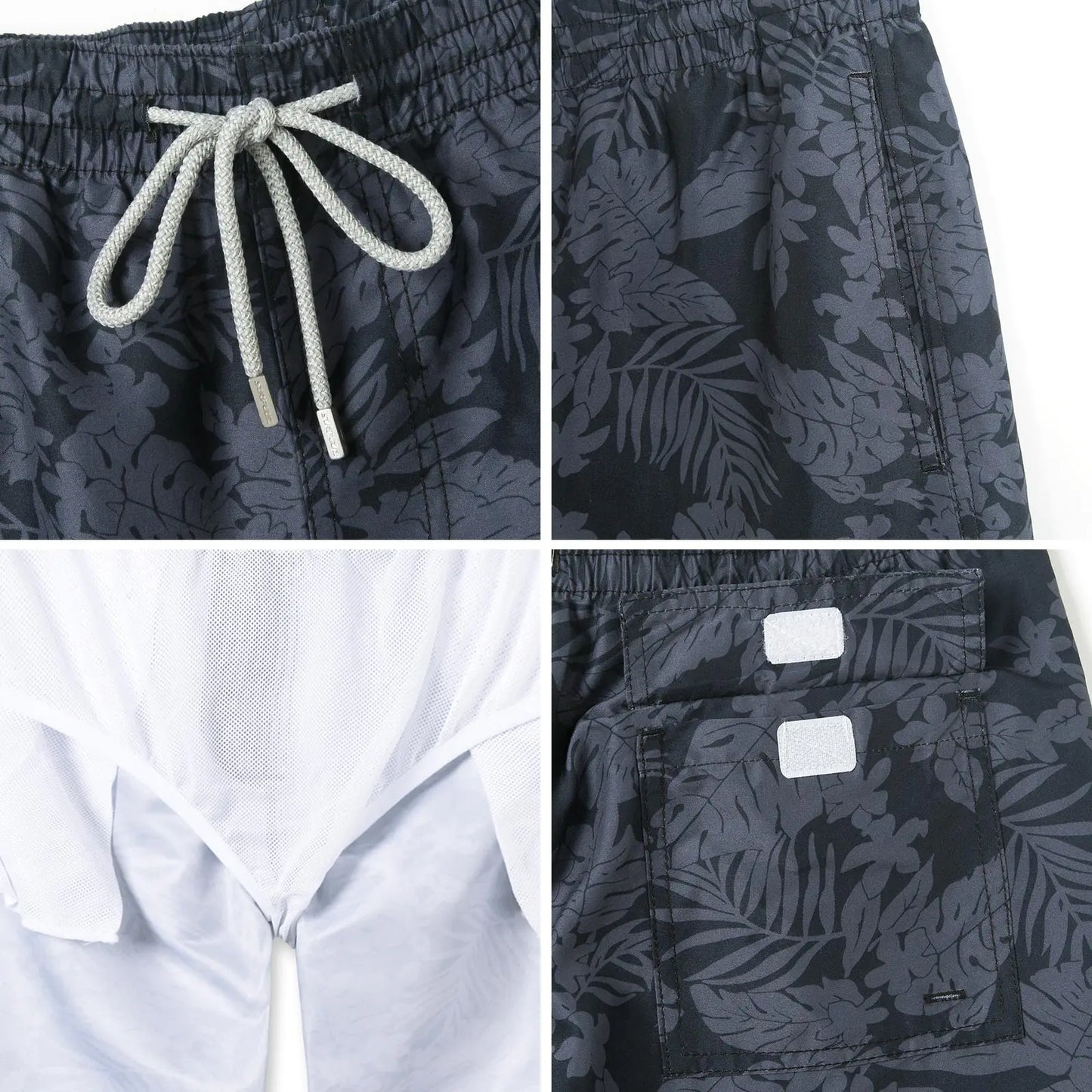 SURFCUZ Beach Men's Swim Shorts Flower 3D Printed Surfing Board Shorts Quick Dry with Mesh Lining and Pockets Struck Shorts
