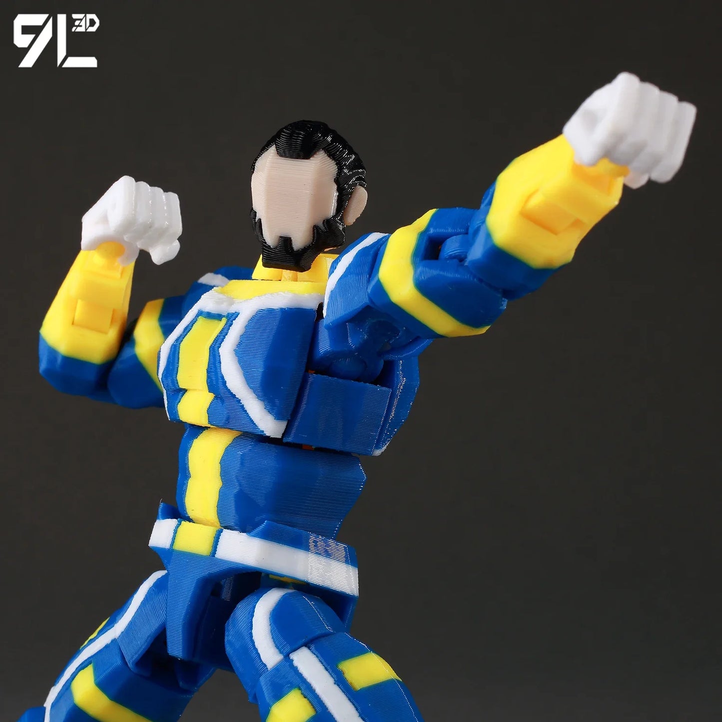 9L3D Lucky13 Invincible IMMORTAL Action Figure Dummy13 BlueYellow Suit T13 Multi-Jointed 3D Printed Collectible Toys Titan13