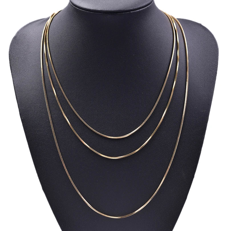 Wholesale 45/50/60/70cm Snake Long Chain Necklace Stainless Steel Necklaces For Women Men Jewelry Neck Chokers Catenina Collana