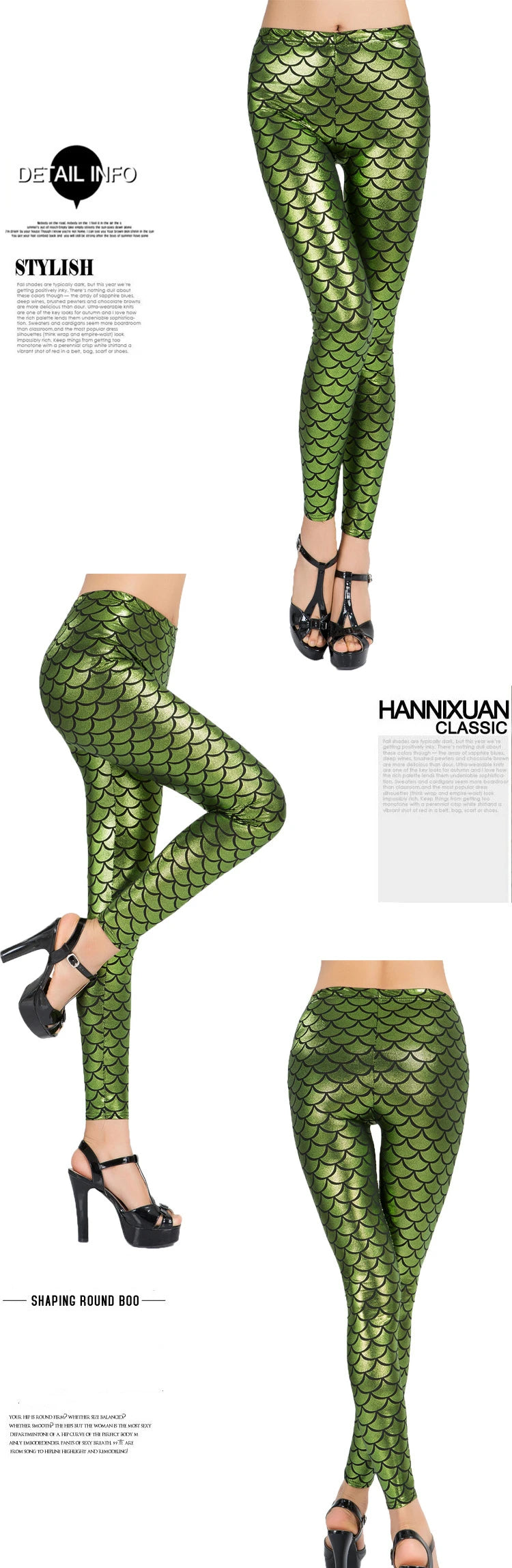 Fashion Shining Mermaid Fish Scale Leggings Women Silky Sparkling Simulated Leather