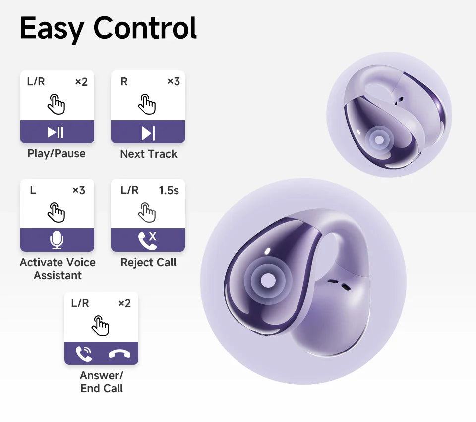 QCY Crossky C30 Open Ear Wireless Earphones Bluetooth 5.4 Spatial Audio Stable Fit OWS Earbuds 4 Mic ENC Multi-Point Connection