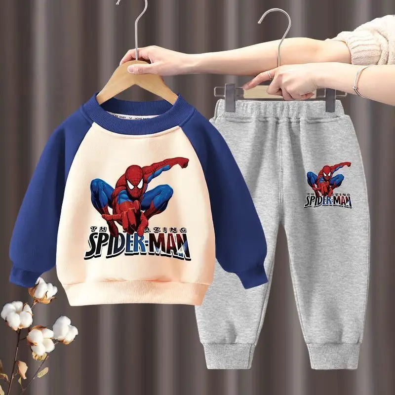 Marvel Spring Autumn Children's Clothing Sets Spiderman Boys Sweatshirt and Sweatpant 2pcs Kids Tracksuits Boys Pullover Set