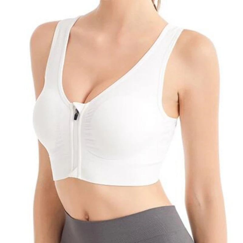 Running Fitness Sports Bra Front Zipper Women's Underwear Shockproof