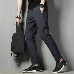 men's casual pants slim fit thin Korean version ice silk pants Jinlun sports pants