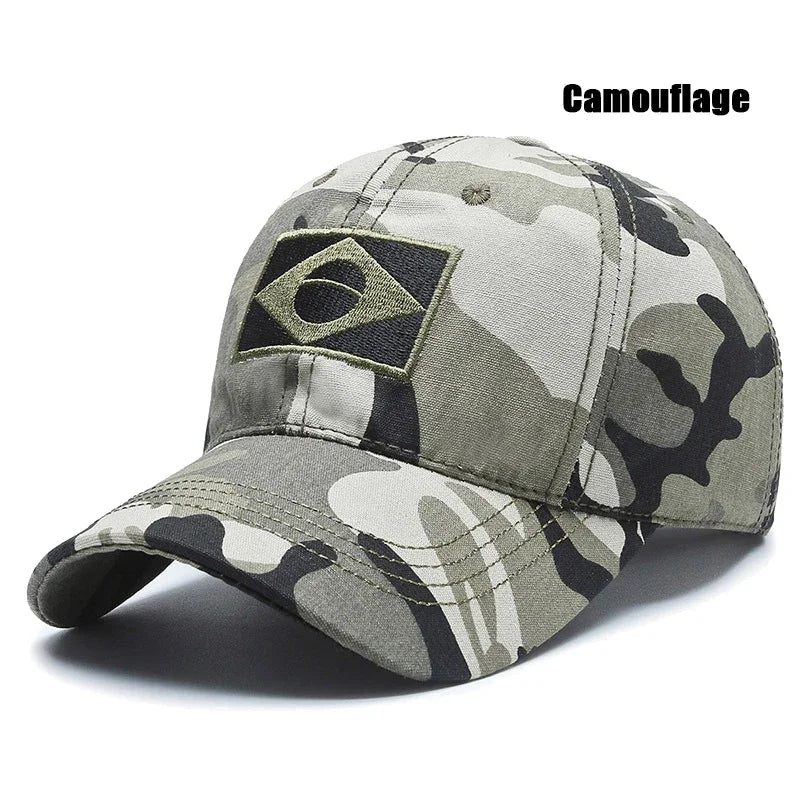 Spring and Autumn New Cotton Embroidered Brazilian Flag Baseball Cap Outdoor Cotton Men and Women Camouflage Sun Hat