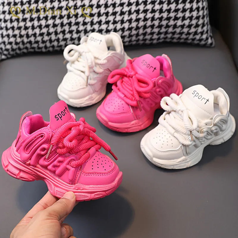 Baby Chunky Shoes Girl Sports Shoes Toddler Boy Fashion Solid Color Sneakers