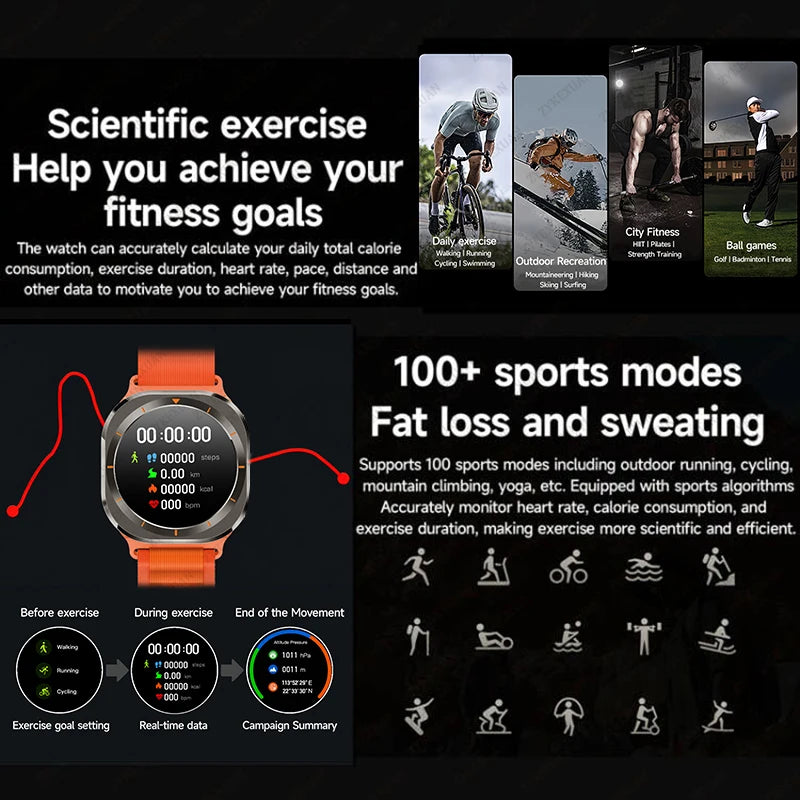 2025 New Watch 7 Ultra Smart Watch Men 3D Display Sport SmartWatch GPS NFC Compass Blood oxygen Smartwatch Women For Android IOS