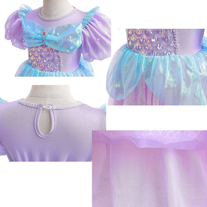 Mermaid Casual Dress For Girl Halloween Fancy Princess Cosplay Costume Kids