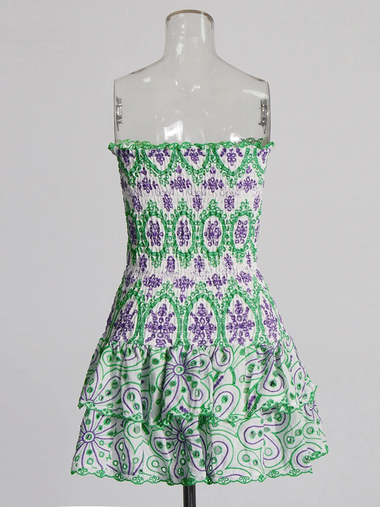 Print Dresses For Women Halter Sleeveless High Waist