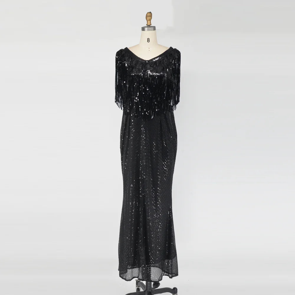 Evening wear Dresses: Women Sequin Tassel Elegant Dresses