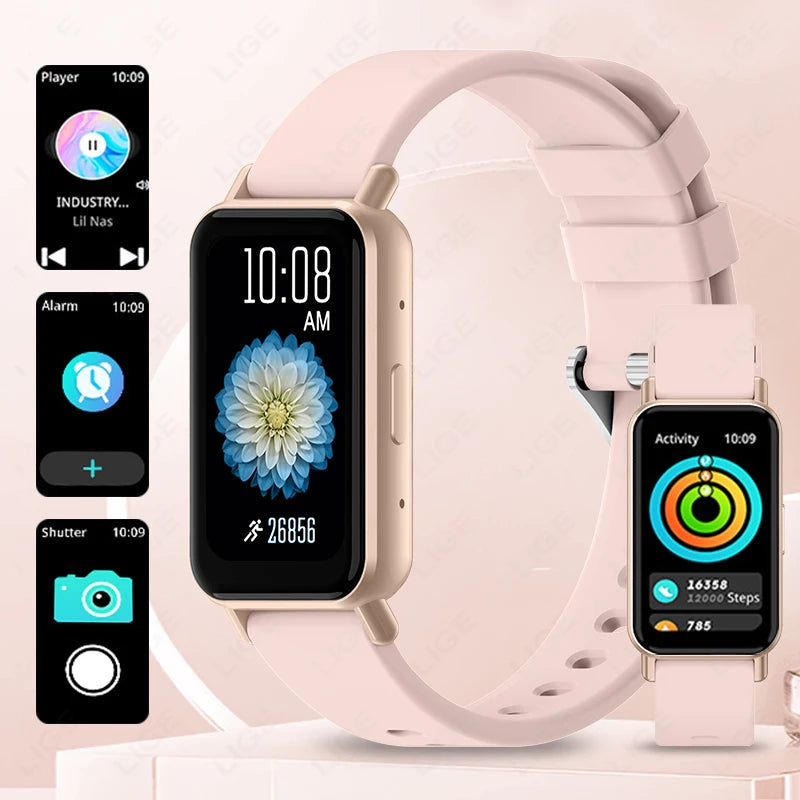 LIGE Smart Watch Men Women Smart Bracelet Wristband 1.45 Inch Heart Rate Waterproof Sports Fitness Tracker Bluetooth Call Band
