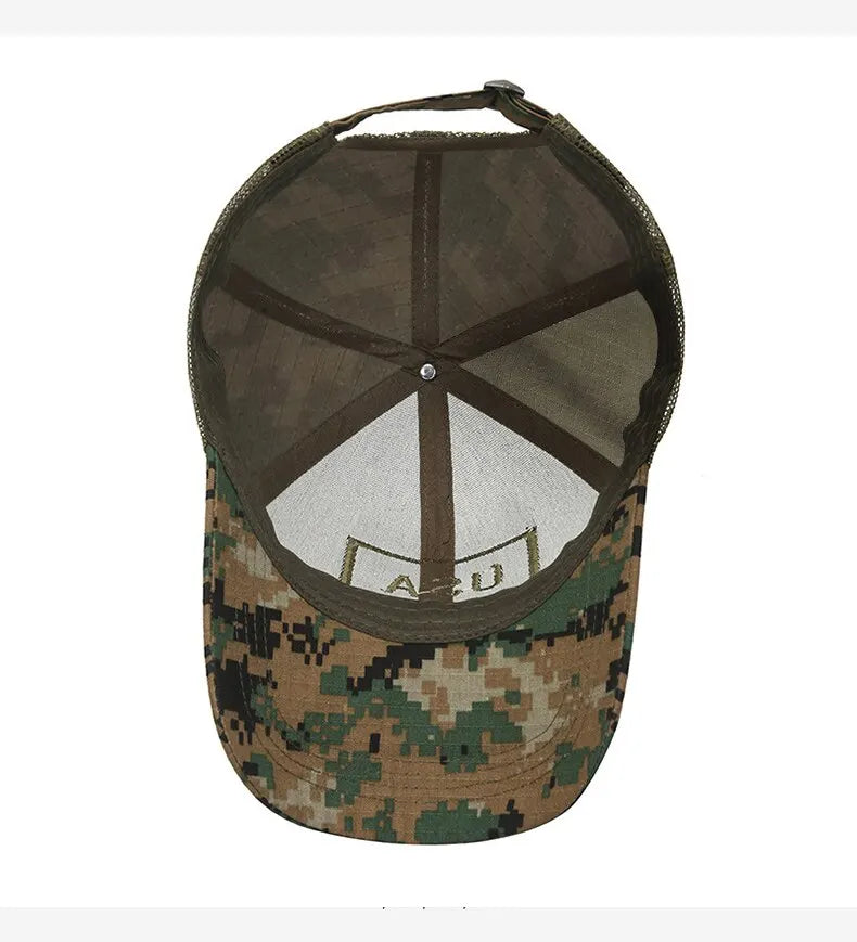 American Flag Camouflage Sticker Embroidered Baseball Cap Net Hat Men's Outdoor Velcro Cap