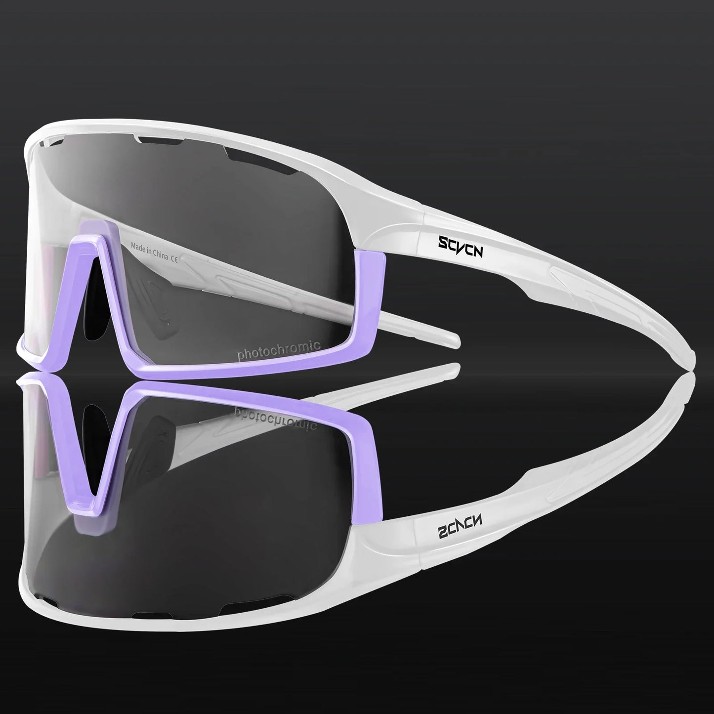SCVCN Photochromic Cycling Sunglasses Cycling Glasses UV400 Bicycle Eyewear Sports MTB Outdoor Bike Goggles Sunglasses Eyepieces