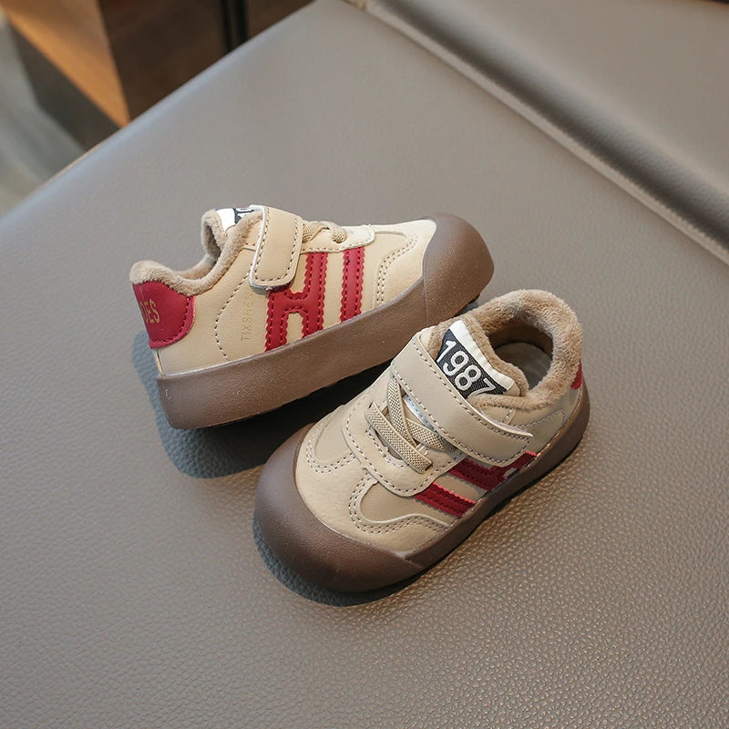 Baby Casual Shoes Khaki Color Padded Thickened Cotton Shoes