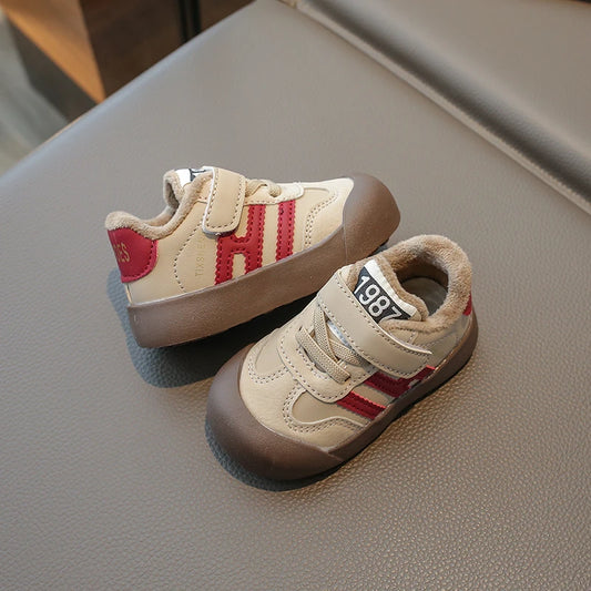 Baby Casual Shoes Khaki Color Padded Thickened Cotton Shoes