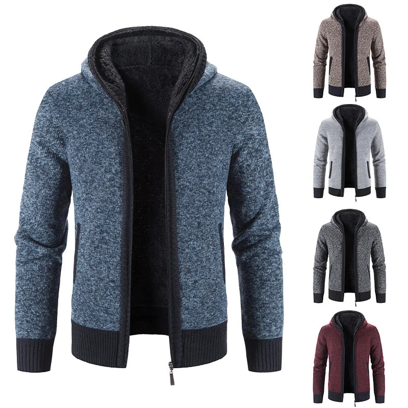Men's Clothing Knit Sweater Cardigan Autumn Winter Patchworked Hombre Hoodies