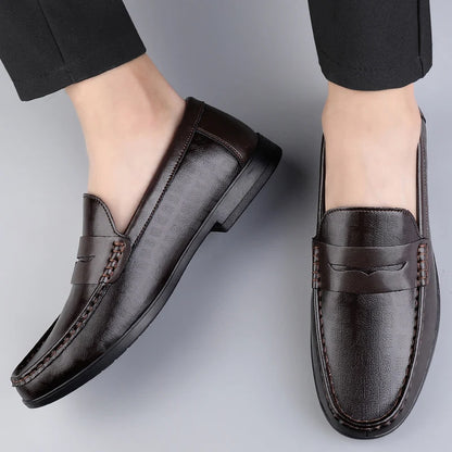 Genuine Leather Men Shoes Casual Men Loafers Breathable Office Formal Shoes Men Designer Slip on Driving Shoes Plus Size 38-46