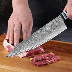 8 inch 67 layer Japanese Damascus steel chef knife hand forged anti-stick