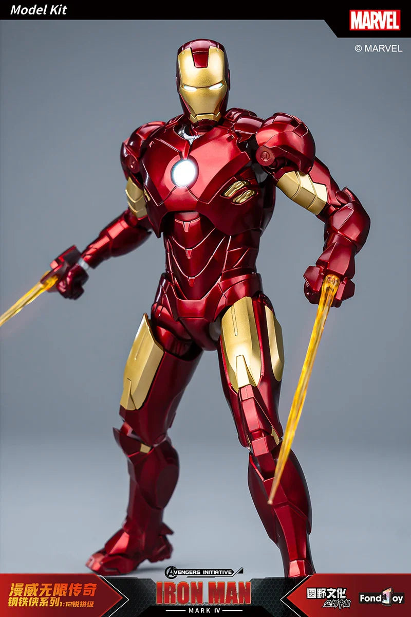 NEW Original Fondjoy Anime Figure Iron Man MK4 Model Kit 1/12 Infinity Saga Ironman Mark 4 Assembly ABS Joint Movable Kid Toys