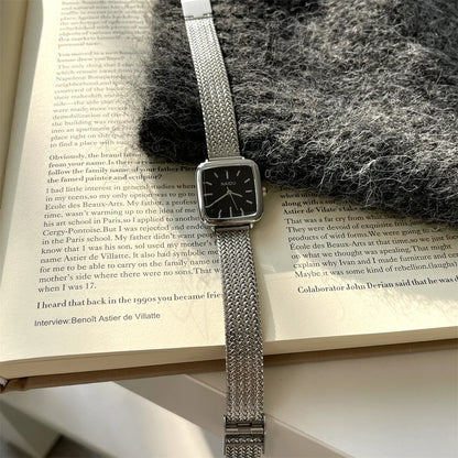 Brand Simple Quartz Watch for Women Retro Luxury Gift Ladies Watches Small Dial Adjustable Stainless Steel Strap Wristwatches