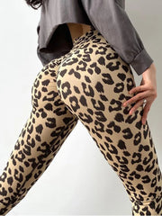 Workout Fitness Leggins Leopard Printed Outfits Yoga Pants Leggings Women