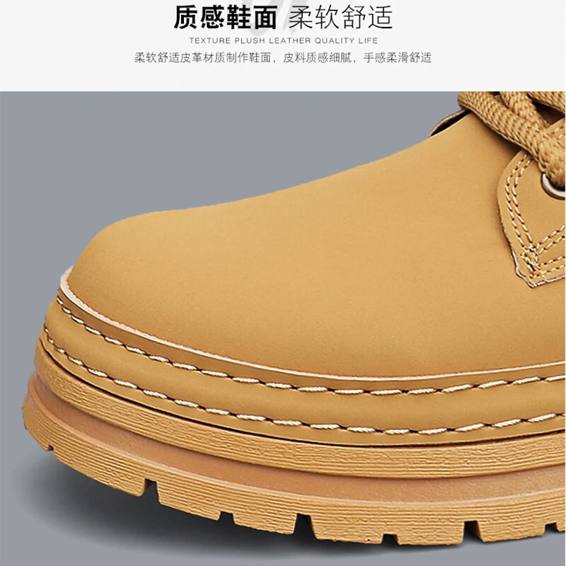 Men Leather Luxury Motorcycle Military Boots For Men Winter Chelsea Boots