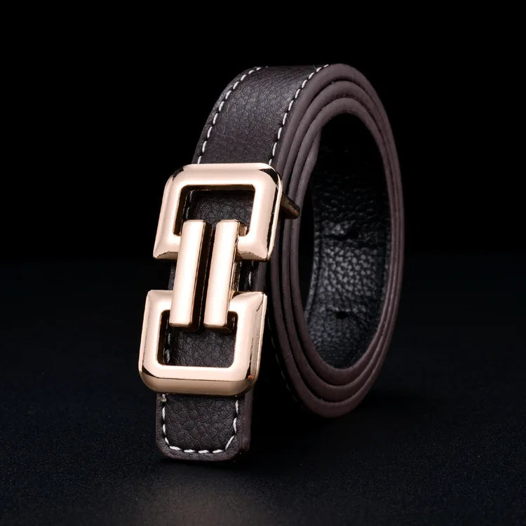 Fashion Luxury Design Children's Belt Metal Smooth Buckle High-end Belts Children's Belt Boys Girls Jeans Waistband Waist Belts