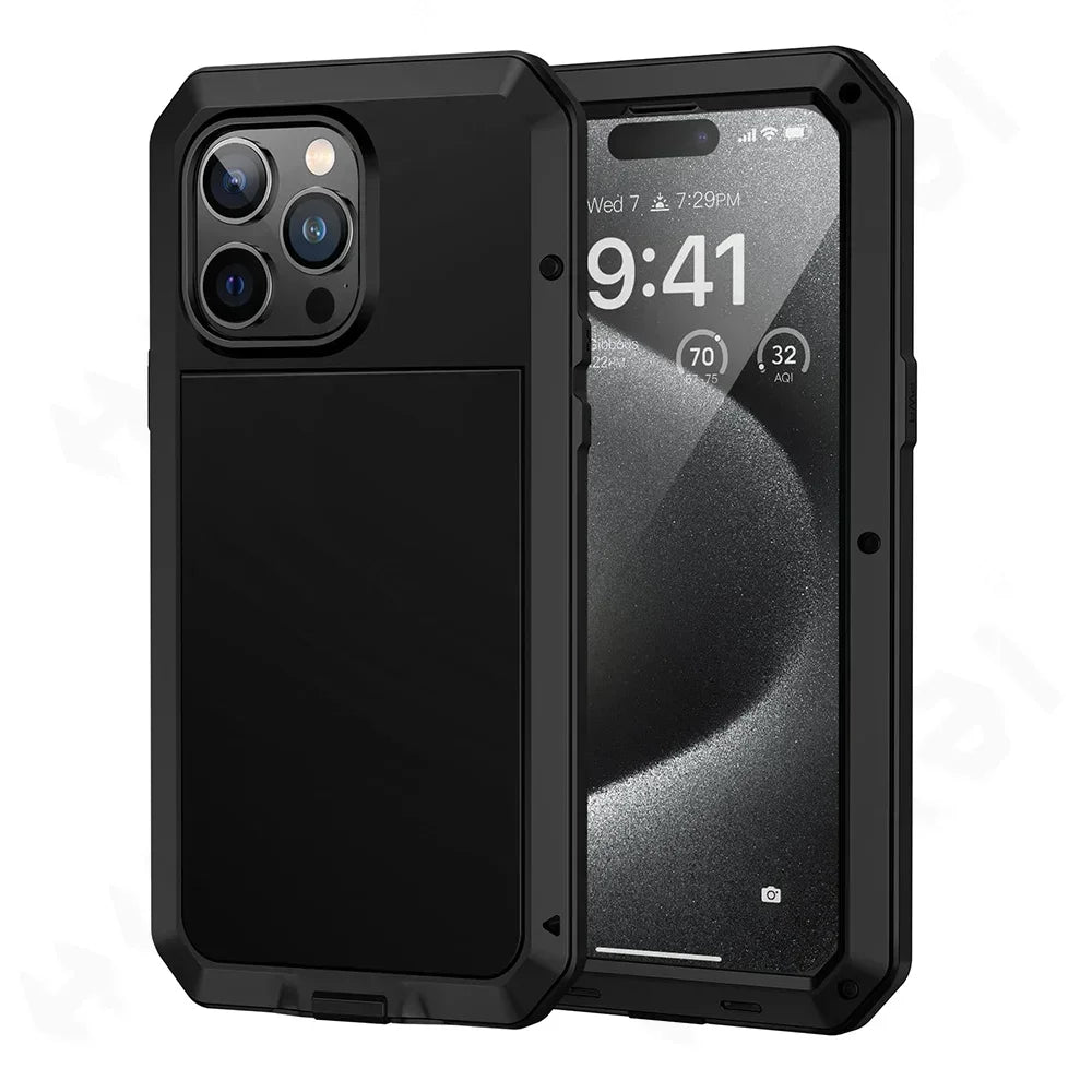 Case For iPhone 17 16 15 14 13 12 11 Pro Max XS XR 8 7 Plus SE Metal Heavy Duty 360 Full Body Shockproof Armour Protective Cover