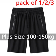 Pack of 1/2/3 Men Sweatpants 100-150kg Plus Size 5XL-9XL Casual Shorts Loose Elastic