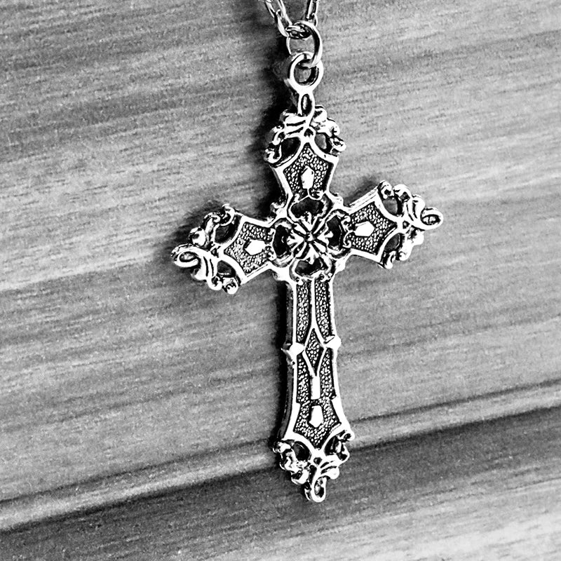 Vintage Crosses Pendant Necklace Goth Jewelry Accessories Gothic Grunge Chain