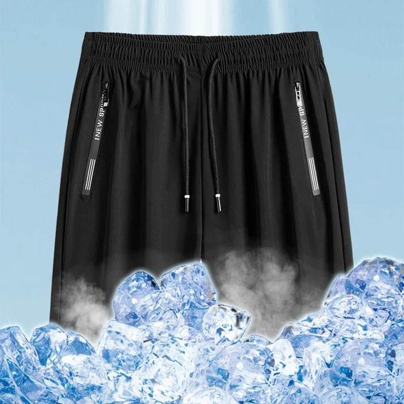 Men Plus Size Casual Shorts 6XL 7XL Big Size Gym Shorts Men Ice Silk Stretchy Summer Beach Short Pants Quick Dry Breathable