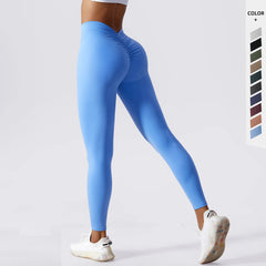 Scrunch Butt Gym Leggings V Waist Push Up Leggings Women Fiteness Leggings