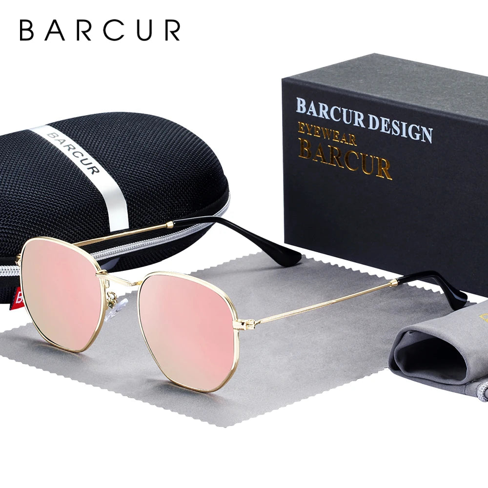 Sunglasses Man Hexagon Sunglasses Metal Frame Eyewear Sunglasses