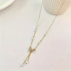 Fashionable and Versatile, Personalized Women's Butterfly Pearl Chain