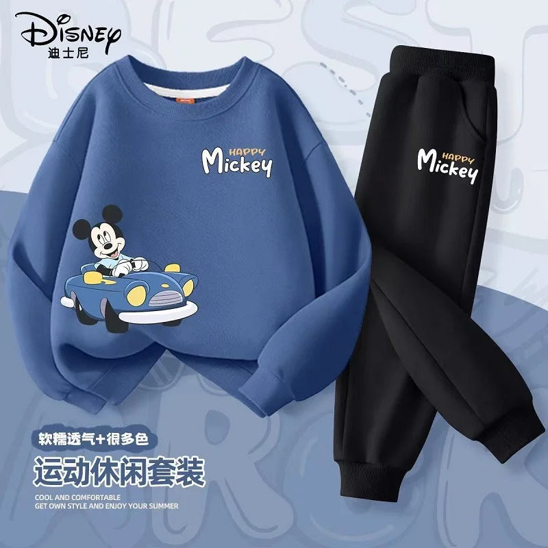 Autumn Baby Girl Boy Clothes Set Children Disney Mickey Printing Sweatshirt Top and Pants Bottom 2 Pcs Suit Cotton Tracksuit