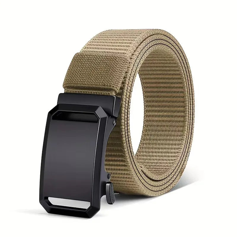 Newest Automatic Buckle Belt Canvas Tactical Waist Belt Durable Casual Outdoor Hunting Golf Adventure Training Pant Belt for Man