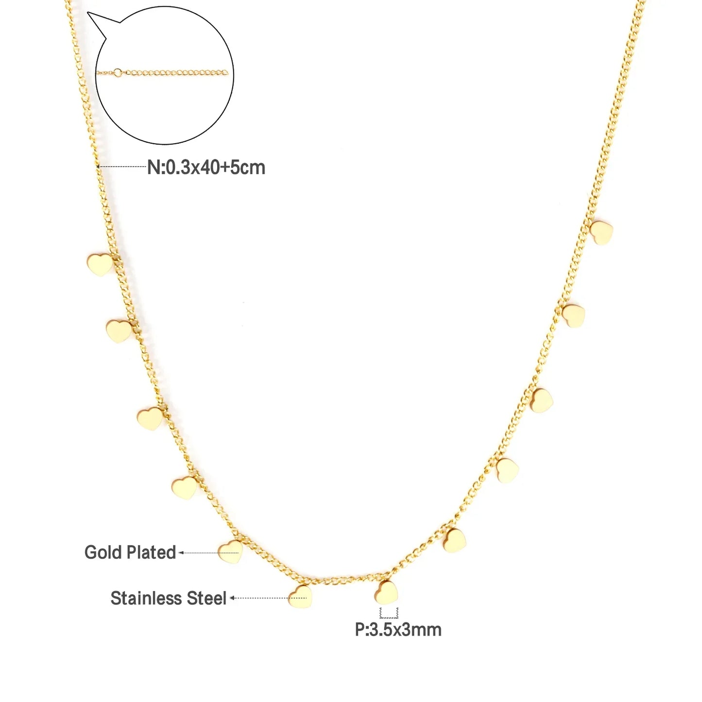 LUXUKISSKIDS Woman Collier бижутерия Golden Chains Necklaces Bohemia Star Heart Elegant Stainless Steel Jewelry Trendy