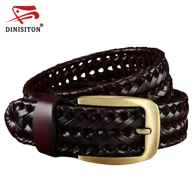 Luxury Men's Pin Buckle Braided Belt High Quality Braid Vintage Belt For Men's Casual Jeans Belt
