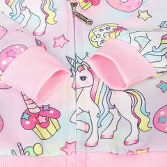 Unicorn Girls Jacket Cute Cartoon Boys Coat Little Princess Outerwear Birthday Kids Clothes