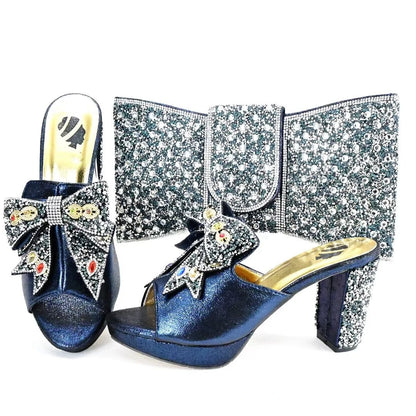 Orange Woman Shoes And Bag Set Luxury African Ladies High Heels Slippers Match With Handbag Pumps Clutch Femme Pantoufles GL34