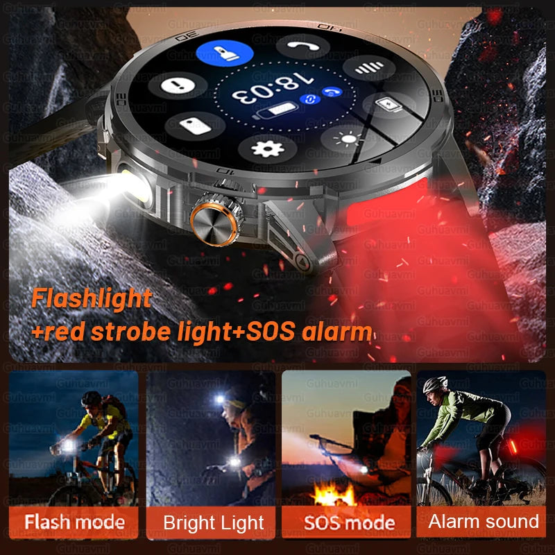 2026 New T-REX3 Outdoor Smart Watch 1.85inch AMOLED 1000mAh Large Battery 5ATM Waterproof Voice Call Sports Men Fitness Bracelet