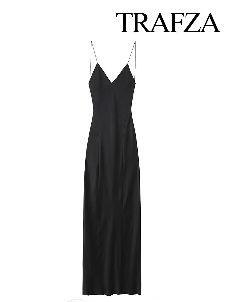 Evening Dresses: Fashion Woman Party Evening Slip Prom Dress Female Satin
