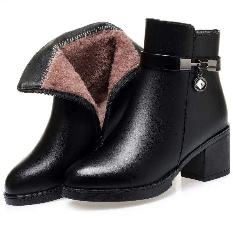 Women's Snow Boots Large Size Warm Wool Women's Winter Boots Non-slip