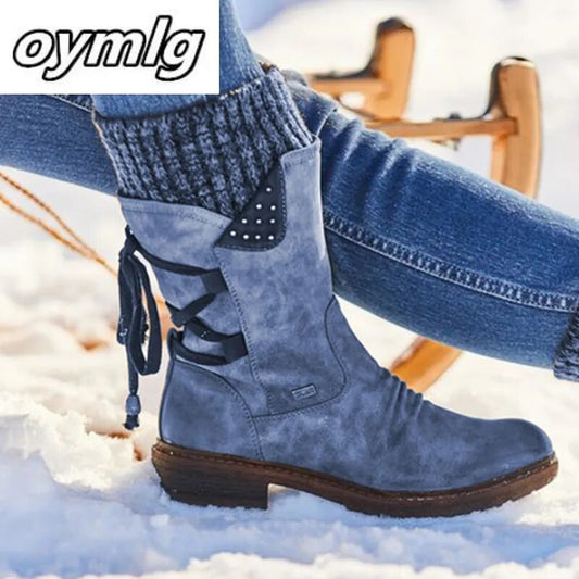 Women boots Winter Mid-Calf Boot Winter Shoes Ladies Fashion Snow Boots Shoes