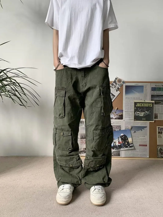 Cargo Pants Multi-pocket Overalls Men Harajuku Casual Women Baggy Trousers