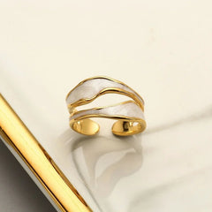 Metal Opening Dripping Oil Ring European American Style Fashion Ring Ladies