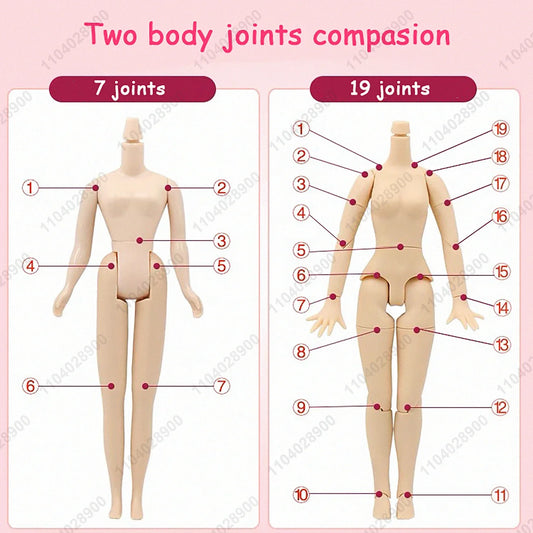 ICY DBS Blyth Doll 19 Joints 1/6 Body 30CM BJD Doll Body No Wig Bald Head No Make-up Practice For Beginner DIY Costume Doll Gift